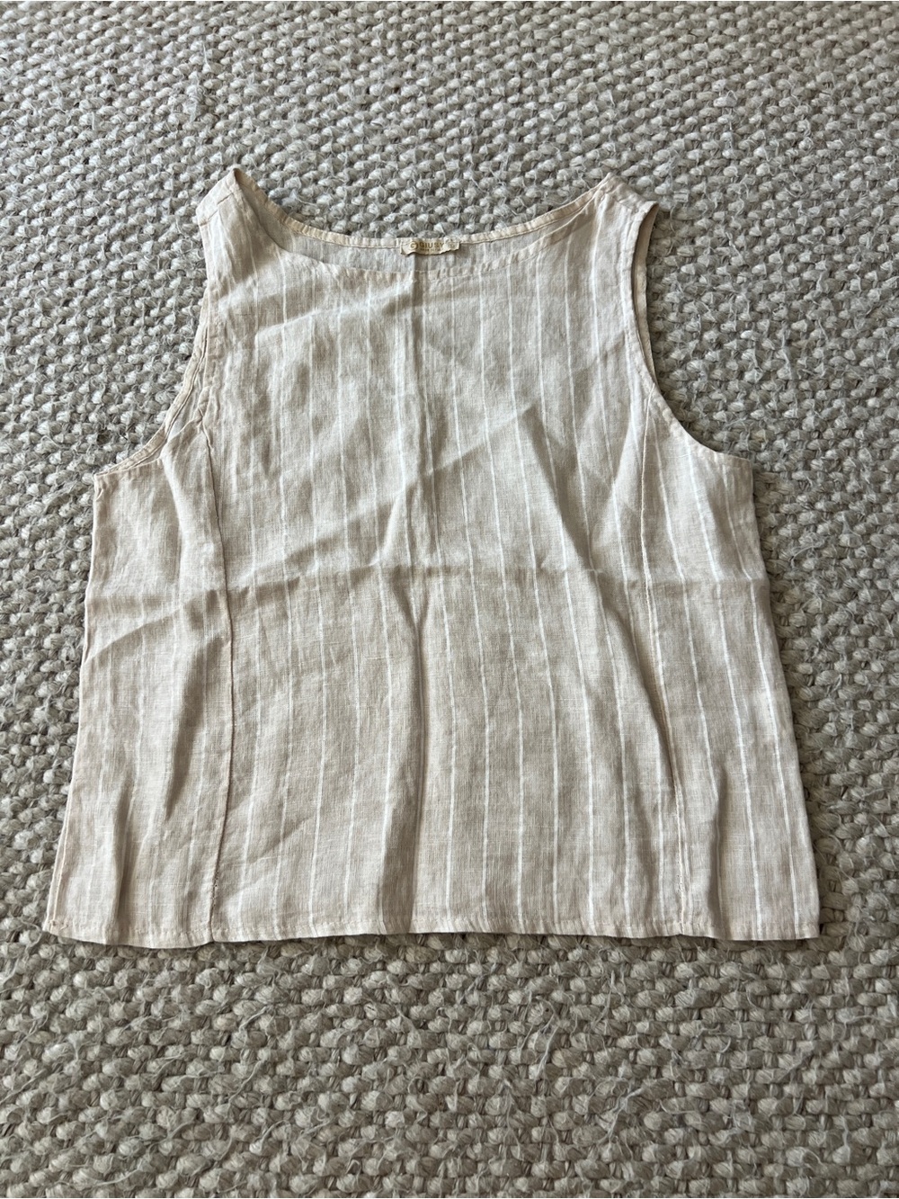 Sleeveless Linen Tank Top in Natural Beige